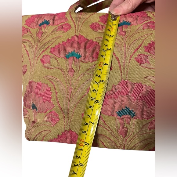 Maruca Floral Patterned Tote Bag - Pink and Gold Color - Picture 9 of 10